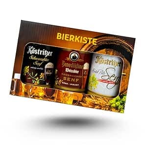 Altenburger Original Bierkiste - drei mit Bier verfeinerte Senfsorten als Gesche