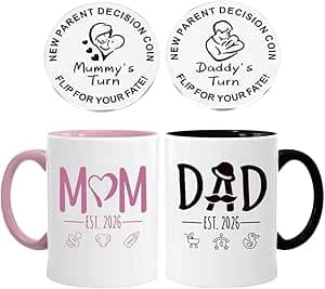 Hojalis Kaffeebecher-Set mit Entscheidungsmünze, Mutter- und Papa-Tassen, Schwan