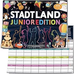 Stadt Land Junior Edition, Als Geschenk für Coole Teenager Junge Mädchen ab 9 10