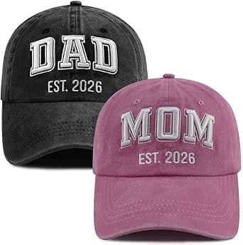 SHANVANKE Baseballkappe, Motiv: Papa und Mutter, EST 2025, lustig, verstellbar, 