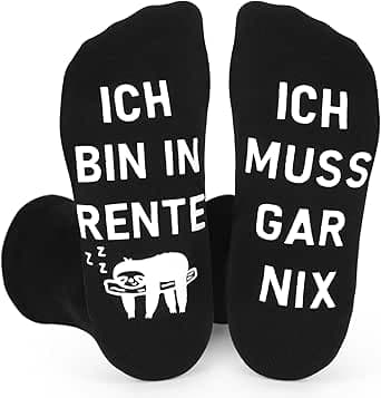 Lustige Socken Herren 43-46, Geschenkideen Männer, Schwarze Socken mit Worten, G