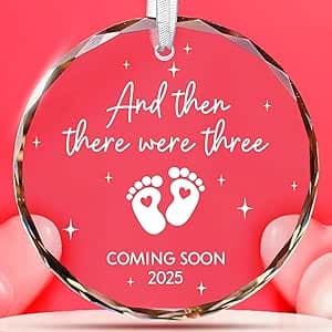 2025 Glasornament, Geschenke, Baby-Schwangerschaftsankündigung, Andenken für Ehe
