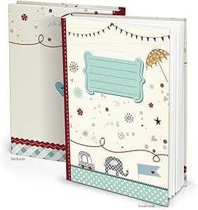 Logbuch-Verlag XXL Baby Tagebuch Geschenk Babytagebuch Elefant Erstes Jahr Elter