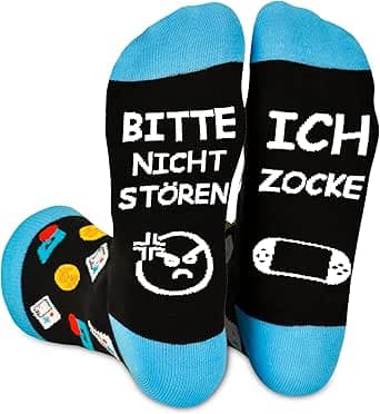 Lustige Gaming Socken Gamer Geschenk Mit Spruch Bitte Nicht Stören Ich Zocke Zoc