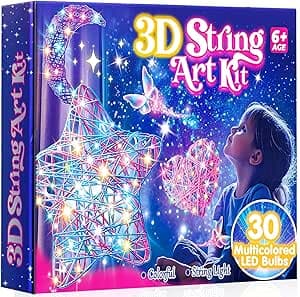 Hapikids Basteln Mädchen 8 9 10 11 12 Jahre, 3D String Art Geschenk Mädchen 6-12