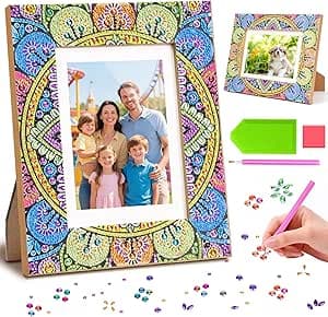 Bastelset Kinder Bilderrahmen Basteln Mädchen 6 8 10 Jahre, Diamond Painting Kin