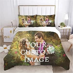 Personalisierte Bettwäsche Sets 135x200cm personalisierbar mit Foto und Wunschte