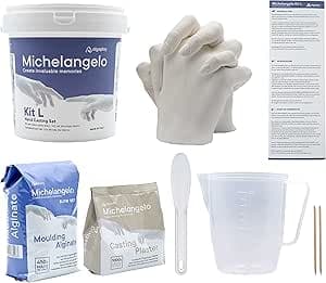 Algaplay Michelangelo KIT Handabdruck Set für Paare. Alginat Gipsabdruckset. Kre