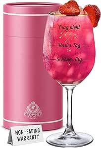 Lustiges Weinglas mit Spruch Frag Nicht, Harter Tag, Schöner Tag! Personalisiert