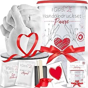 GipsME – DAS ORIGINAL - 3D Handabdruck Set für Paare – Gipsabdruck Hände - Partn